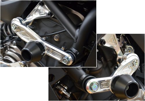 レーシングスライダー サブフレームタイプΦ60（左右）+エンジンハンガー（左右） AGRAS（アグラス） MT-07