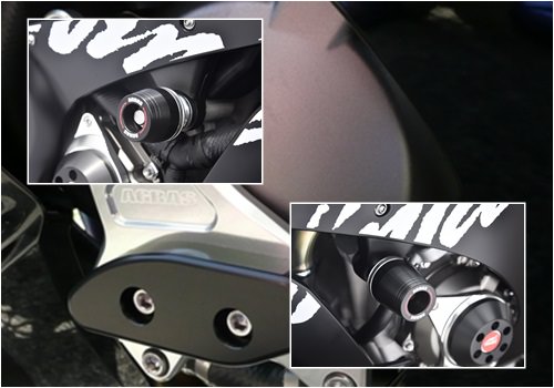 レーシングスライダー（フレーム左右/スターターA左）ロゴ有 ジュラコン(R)/ブラック AGRAS（アグラス） ZX-10R（16年/19年）