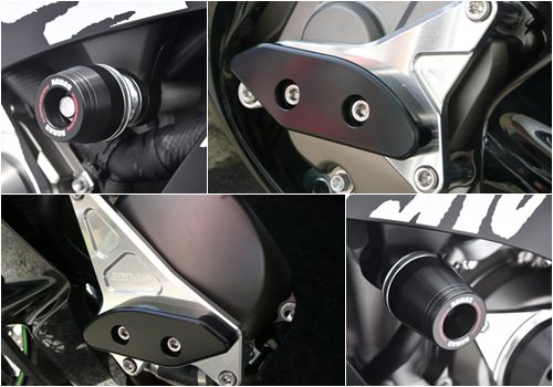 レーシングスライダー（フレーム左右/ジェネレーターA右/スターターA左）ロゴ有 ジュラコン(R)/ブラック AGRAS（アグラス） ZX-10R（16年/19年）