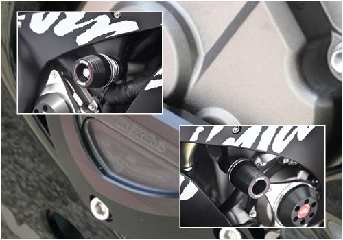 レーシングスライダー（フレーム左右/ジェネレーターB右）ロゴ有 ジュラコン(R)/ブラック AGRAS（アグラス） ZX-10R（16年/19年）