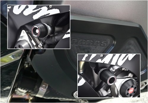 レーシングスライダー（フレーム左右/スターターB左）ロゴ無 ジュラコン(R)/ブラック AGRAS（アグラス） ZX-10R（16年/19年）