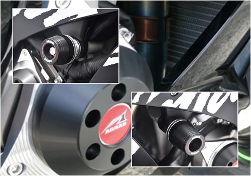 レーシングスライダー（フレーム左右/ジェネレーターC右）ロゴ有 ジュラコン(R)/ホワイト AGRAS（アグラス） ZX-10R（16年/19年）