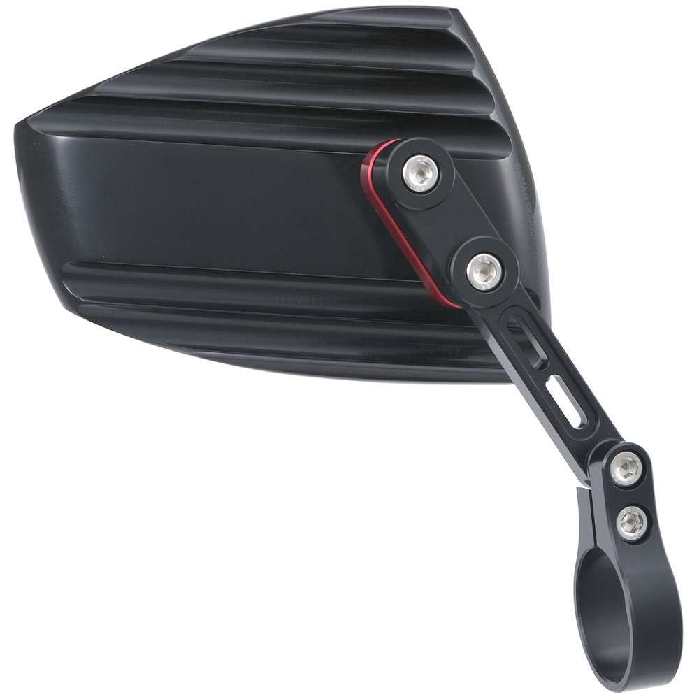 HIGHSIDER バーエンドミラー ハイサイダーウェーブ ブラック/レッド DAYTONA（デイトナ）