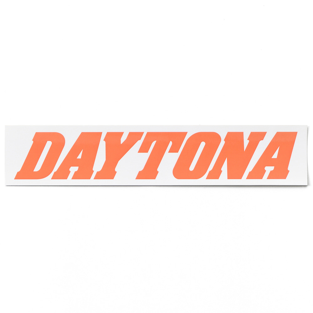 ステッカー ブランドロゴ DAYTONA 角型 150×30mm 白/オレンジ文字 DAYTONA（デイトナ）