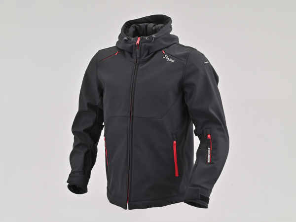 DJ-017 イージーソフトシェルパーカー ブラック/レッド 2XL DAYTONA（デイトナ）