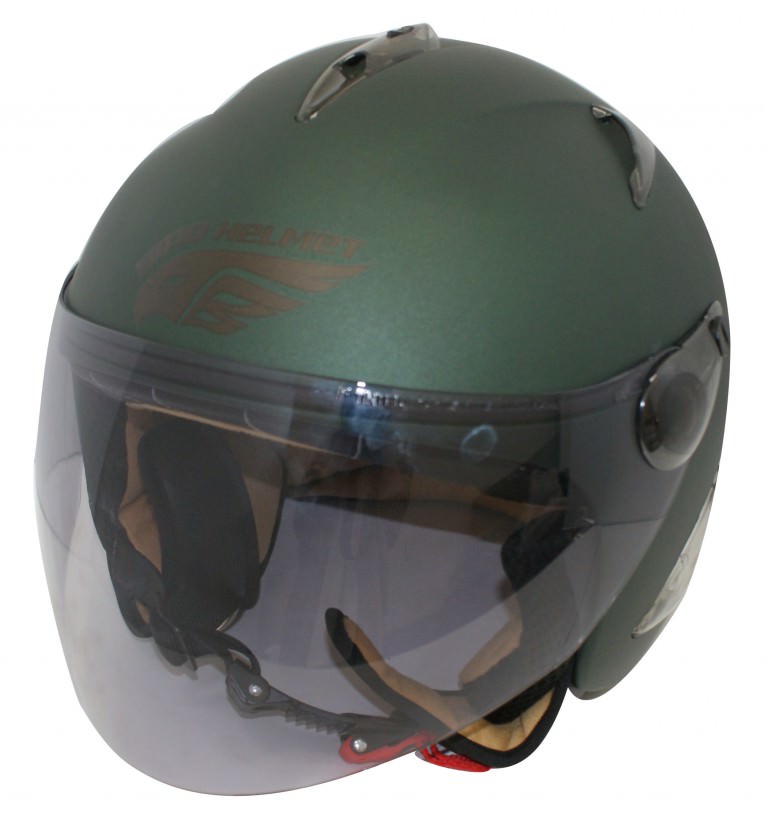 DAMM TRAX（ダムトラックス） BIRDバードヘルメット レディース用 マットグリーン（G-7）フリーサイズ ジェットヘルメット