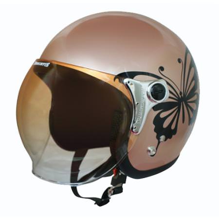 DAMM TRAX（ダムトラックス） NEW チアーバタフライ ブラウン レディースフリーサイズ（57〜58cm）ジェットヘルメット