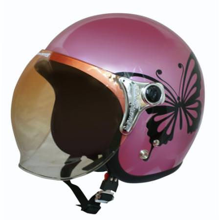 DAMM TRAX（ダムトラックス） NEW チアーバタフライ ピンク レディースフリーサイズ（57〜58cm）ジェットヘルメット