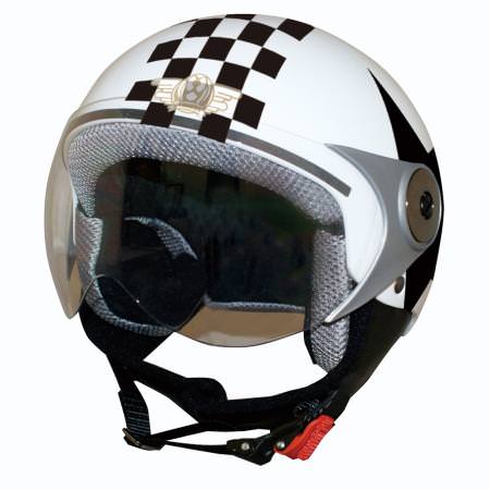 DAMM TRAX（ダムトラックス） ダムキッズ ポポGT ホワイト/スター キッズサイズ（54〜56cm）ジェットヘルメット