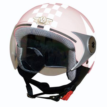 DAMM TRAX（ダムトラックス） ダムキッズ ポポGT ピンク/スター キッズサイズ（54〜56cm）ジェットヘルメット