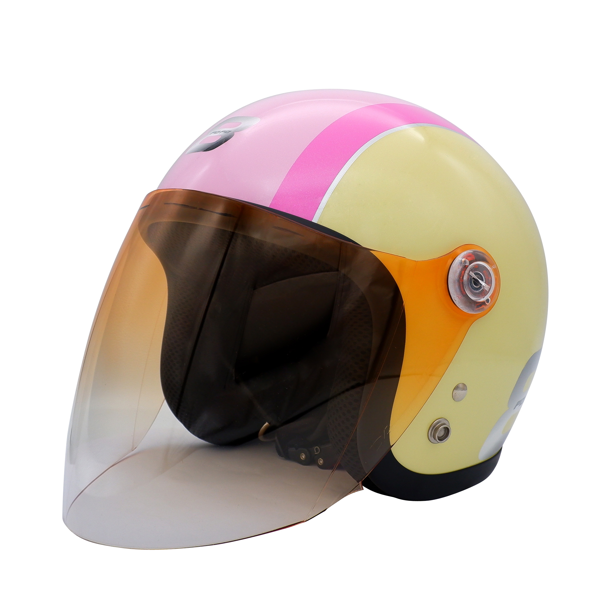 DAMM TRAX（ダムトラックス） POPO8（ポポ・エイト）アイボリー/ピンク キッズ/レディース用ヘルメット（54cm〜57cm未満）