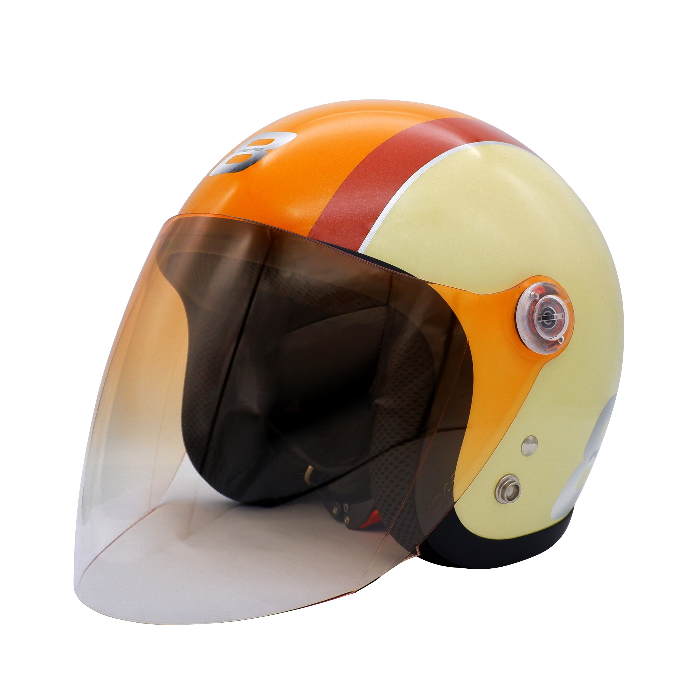 DAMM TRAX（ダムトラックス） POPO8（ポポ・エイト）アイボリー/オレンジ キッズ/レディース用ヘルメット（54cm〜57cm未満）