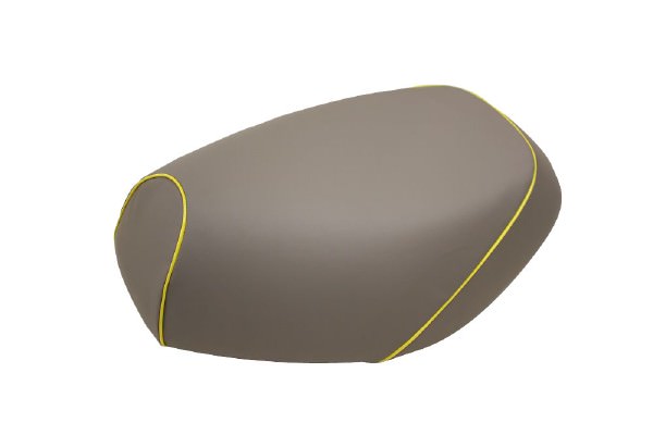 張替タイプ 国産シートカバー グレー/黄色パイピング GRONDEMENT（グロンドマン） KYMCO スーナー100Z（2スト）