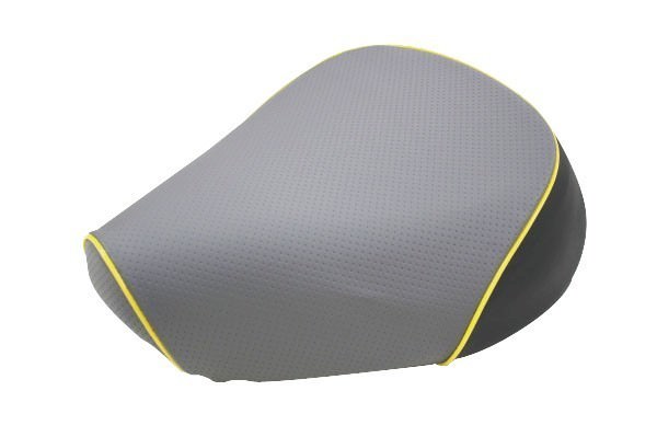 張替タイプ 国産シートカバー エンボスグレー/黄色パイピング GRONDEMENT（グロンドマン） ドリーム50（DREAM）