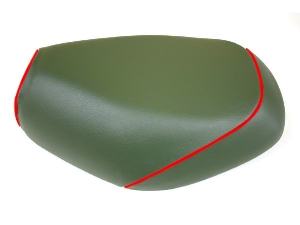 張替タイプ 国産シートカバー ダークグリーン/赤パイピング GRONDEMENT（グロンドマン） ドリーム50（DREAM）