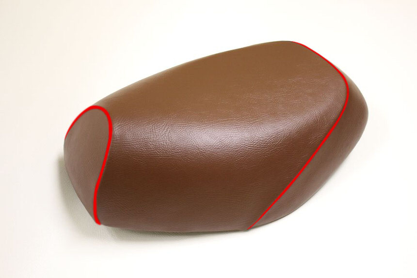 被せタイプ 国産シートカバー 茶/赤パイピング GRONDEMENT（グロンドマン） アドレスV125S（ADDRESS）CF4MA