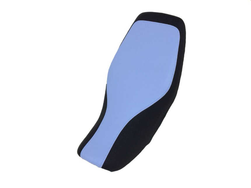 被せタイプ 国産シートカバー ライトブルー・エンボスブラック ツートンカラー/透明ステッチ GRONDEMENT（グロンドマン） GROM（グロム）