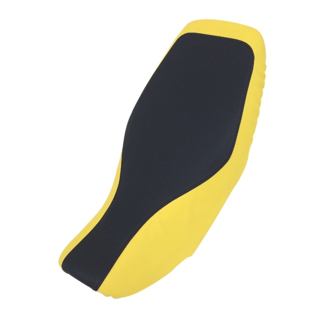 被せタイプ 国産シートカバー エンボスブラック・エンボスイエロー ツートンカラー/黒ステッチ GRONDEMENT（グロンドマン） GROM（グロム）