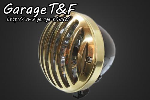 4.5インチバードゲージヘッドライト（ブラック/真鍮） ガレージT&F