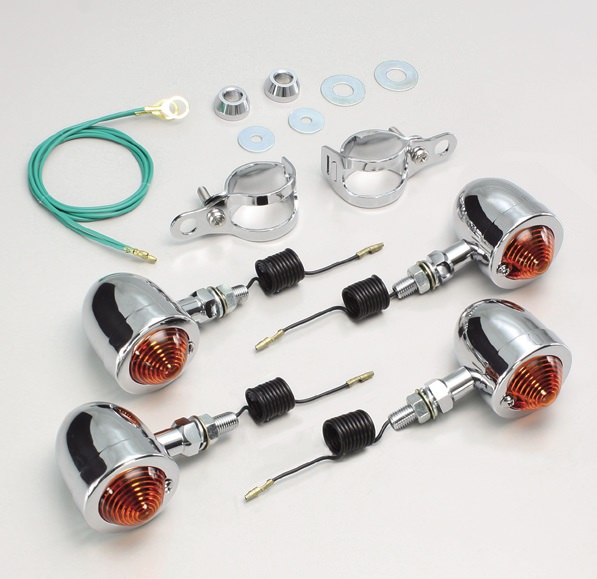 フォークマウント ブレットウインカーキット Φ50mm クリアレンズ HURRICANE（ハリケーン） エリミネーター250V（ELIMINATOR）