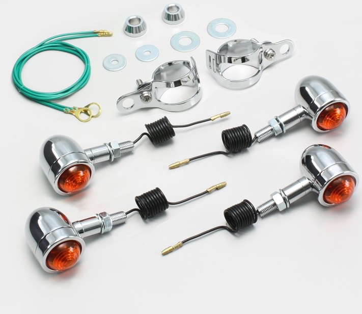 フォークマウント ミニブレットウインカーキット Φ37mm オレンジレンズ HURRICANE（ハリケーン） エリミネーター250V（ELIMINATOR）