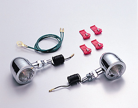 ブレットウインカー 汎用2個セット シングル球 オレンジレンズ HURRICANE（ハリケーン）