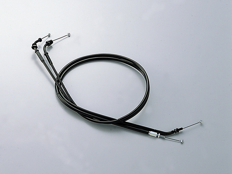 スロットルワイヤーW ブラック 150mmロング HURRICANE（ハリケーン） SR400（01〜12年）