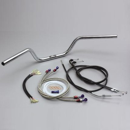 バーハンドルキット（POLICE3型ハンドル） ブレーキホース オリジナル フルステンレス製 HURRICANE（ハリケーン） CB400SF・SB（04〜07年 VTEC-3 ）