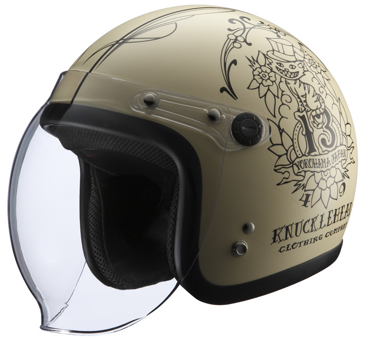 シールド付きヘルメット WildCat2 マットアイボリー フリーサイズ（57-60cm） KNUCKLE HEAD(ナックルヘッド)