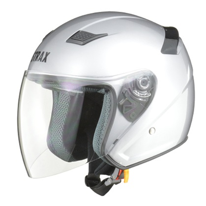 STRAX SJ-8 ジェットヘルメット シルバー M（57〜58cm未満） リード工業