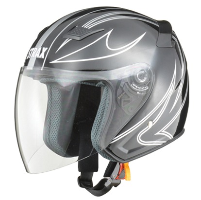 STRAX SJ-9 ジェットヘルメット ブラック M（57〜58cm未満） リード工業