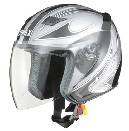 STRAX SJ-9 ジェットヘルメット シルバー L（59〜60cm未満） リード工業
