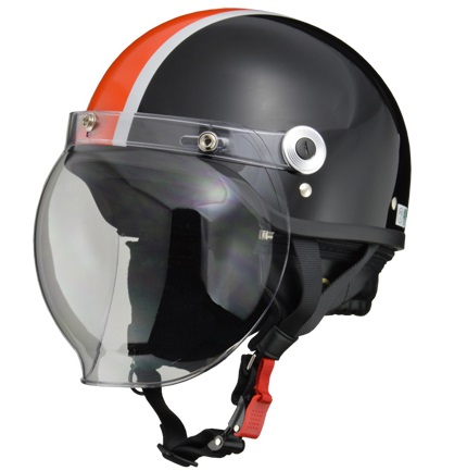 CROSS CR-760 ハーフヘルメット ブラック/オレンジ フリー（57〜60cm未満） リード工業
