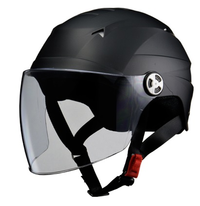 SERIO RE-40 開閉シールド付きハーフヘルメット マット/ブラック フリー（57〜60cm未満） リード工業