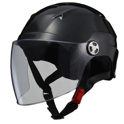 SERIO RE-41 開閉シールド付きハーフヘルメット ブラック LL（61〜62cm未満） リード工業
