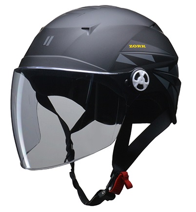 ZORK 開閉シールド付きハーフヘルメット マットブラック 大きめフリー（60〜62cm） リード工業
