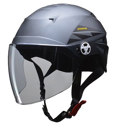 ZORK 開閉シールド付きハーフヘルメット スモーキーシルバー 大きめフリー（60〜62cm） リード工業