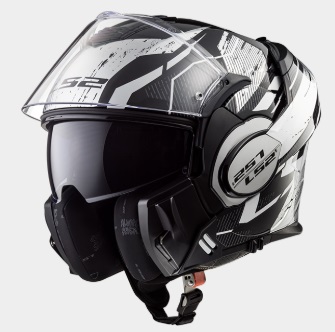 VALIANT（バリアント）システムヘルメット ブラック ホワイト クローム Mサイズ LS2（エルエス2）