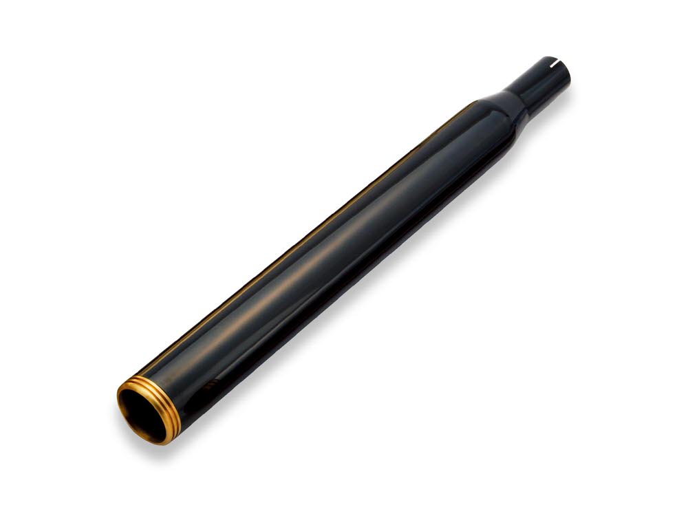 グライドストレートカット スリップオンマフラー ブラックメッキ/バフエンド（2in1エキパイ用） モーターステージ（MOTOR STAGE） ソフテイル（SOFTAIL）84年〜