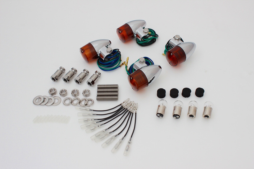 砲弾タイプウインカーセット メッキボディー/オレンジレンズ POSH（ポッシュ） ZRX400II（〜00年）