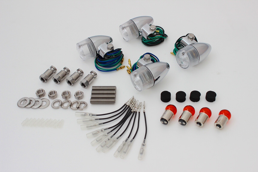 砲弾タイプウインカーセット メッキボディー/クリアーレンズ POSH（ポッシュ） ZRX400II（〜00年）