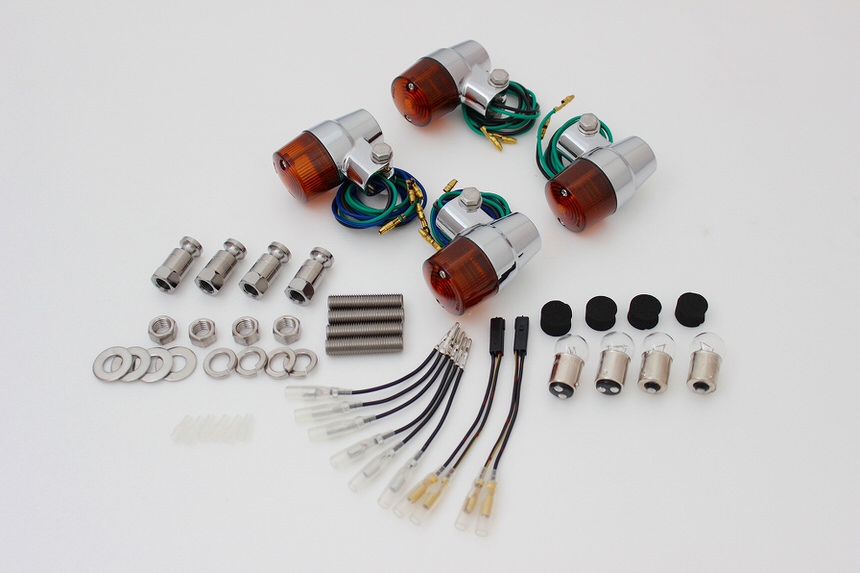 スーパーバイクミニタイプウインカーセット メッキボディー/オレンジレンズ POSH（ポッシュ） ZRX400II（01〜03年）