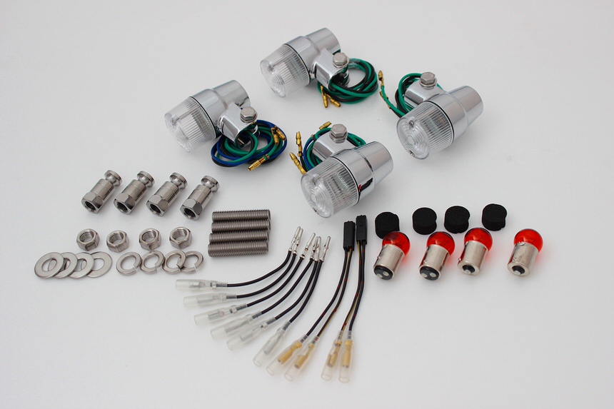 スーパーバイクミニタイプウインカーセット メッキボディー/クリアーレンズ POSH（ポッシュ） ZRX400II（01〜03年）