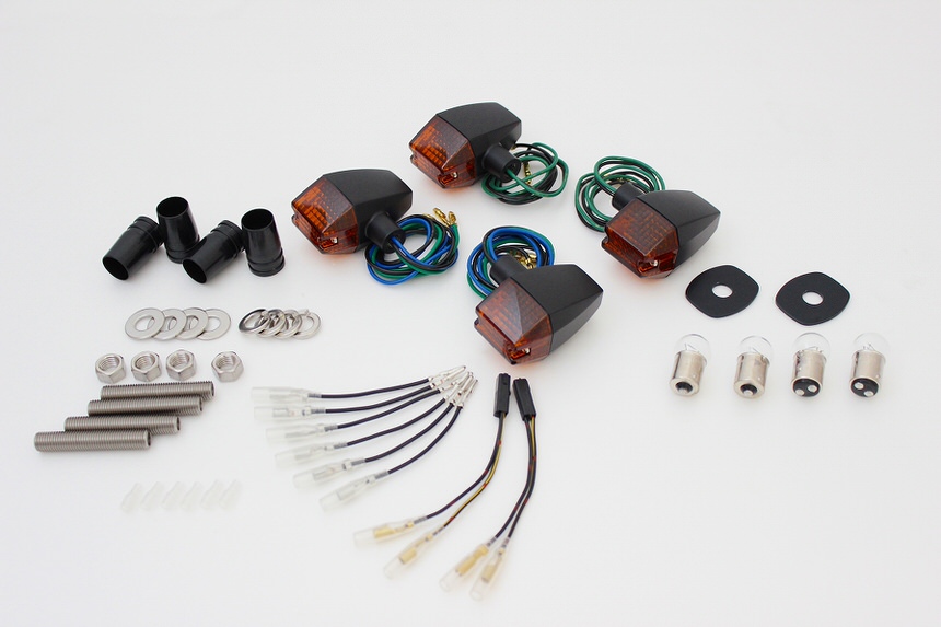 クラシカルスリム&シャープタイプウインカーセット ブラックボディー/オレンジレンズ POSH（ポッシュ） ZRX400II（01〜03年）