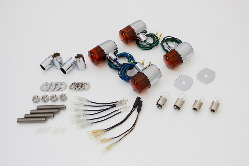 クラシカル71タイプウインカーセット メッキボディー/オレンジレンズ POSH（ポッシュ） ZRX400II（01〜03年）