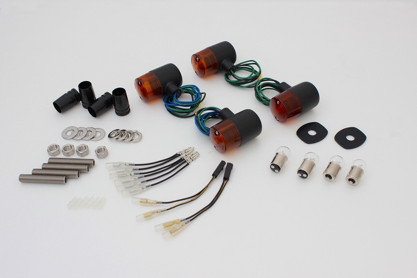 クラシカル71タイプウインカーセット ブラックボディー/オレンジレンズ POSH（ポッシュ） ZRX400II（01〜03年）