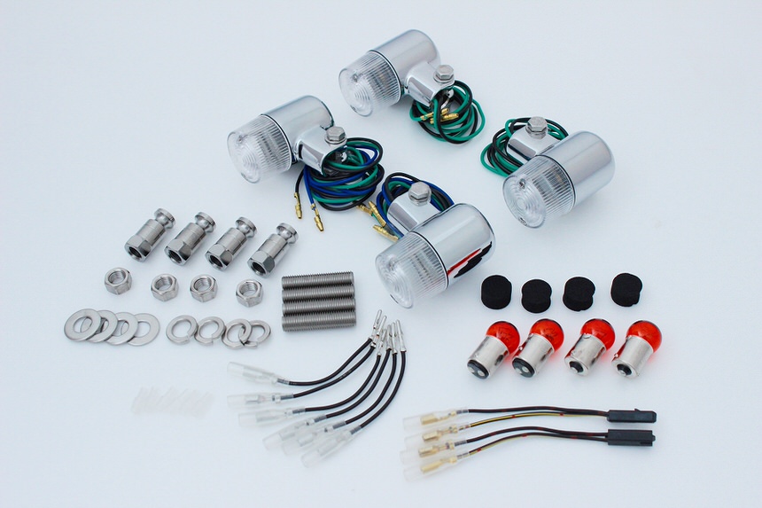 71タイプウインカーセット メッキボディー/クリアーレンズ POSH（ポッシュ） ZRX400II（01〜03年）