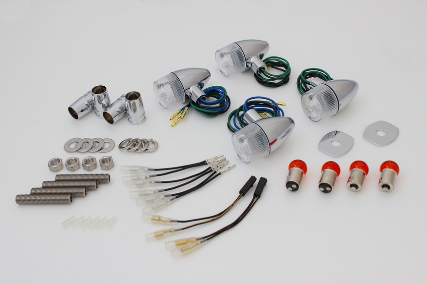 クラシカル砲弾タイプウインカーセット メッキボディー/クリアーレンズ POSH（ポッシュ） ZRX400II（01〜03年）