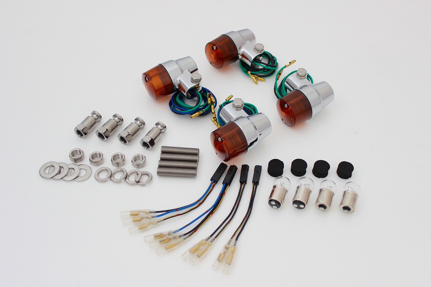 スーパーバイクミニタイプウインカーセット メッキボディー/オレンジレンズ POSH（ポッシュ） ZRX400II（04年〜）