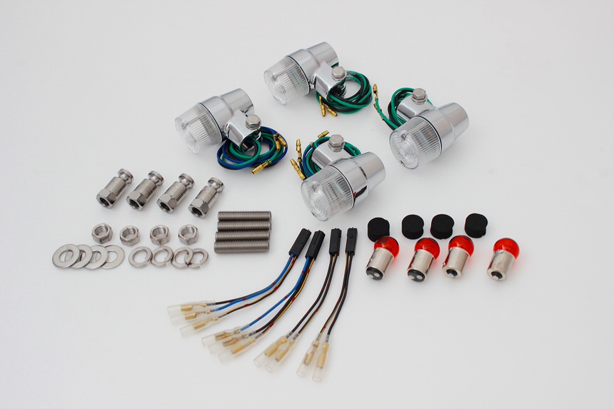 スーパーバイクミニタイプウインカーセット メッキボディー/クリアーレンズ POSH（ポッシュ） ZRX400II（04年〜）